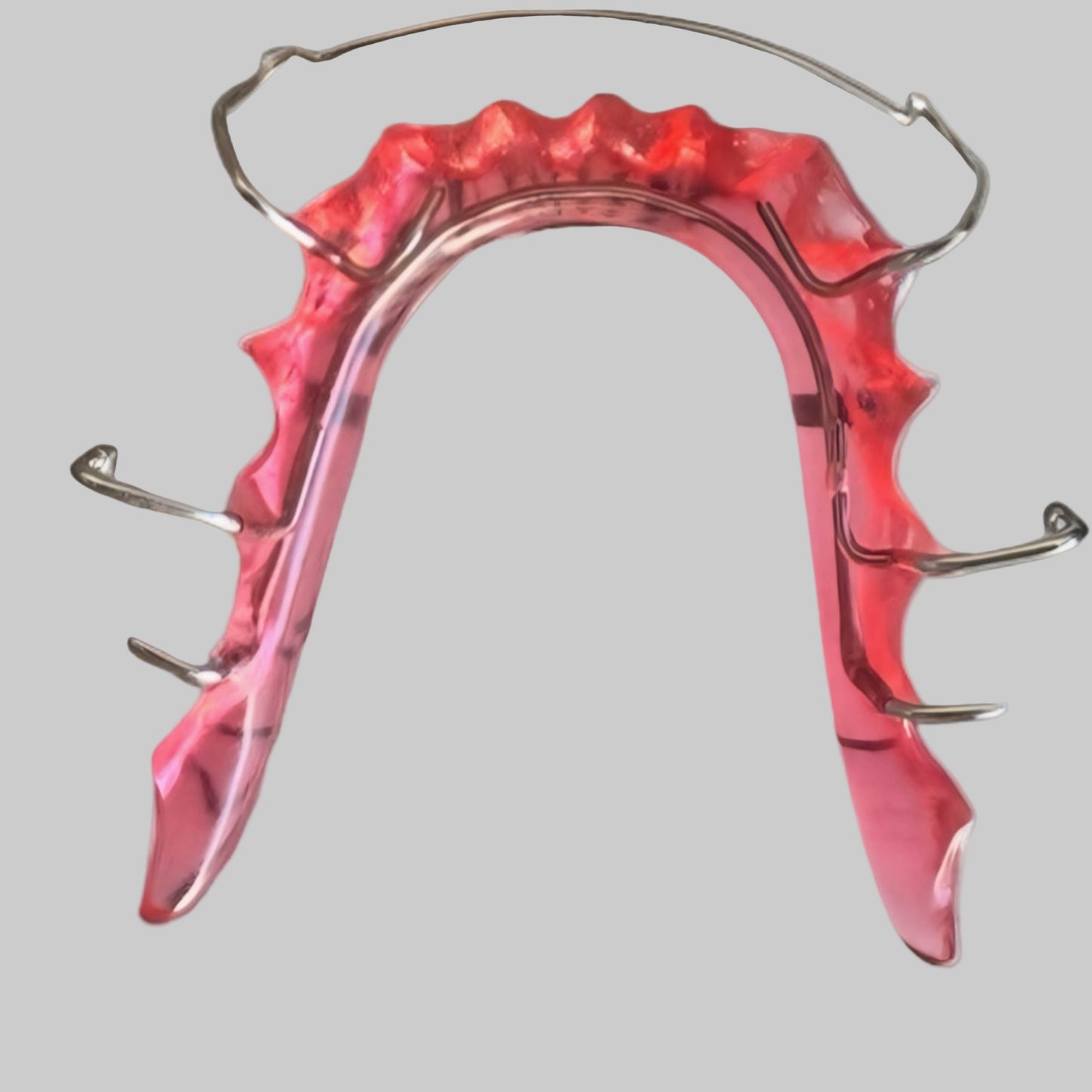 Lower Custom Hawley Retainer with Regular Pink Acrylic – Durable and Comfortable Fit